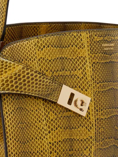 Ferragamo Medium Hug Ayers-leather Top Handle Bag In Brown