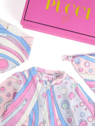 Pucci Junior Bubble Print Onesie Set In Multi