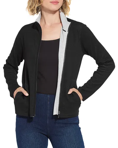 Lyssé Reversible Cashmere Zip Up Cardigan In Black