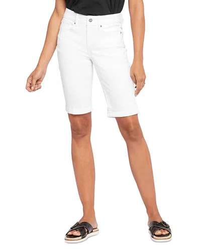 Nydj Briella Cuffed Bermuda Shorts In White
