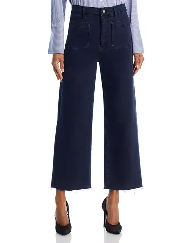 Frame Women's The Anchor High-rise Wide Jeans In Navy Raw Fray In Blue