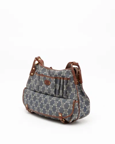 Celine Céline Triomphe Denim Bag In Blue