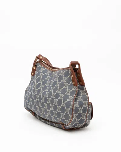 Celine Céline Triomphe Denim Bag In Blue