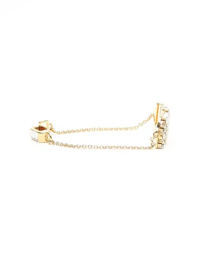 Miu Miu Logo Rhinestone Bracelet In Gold