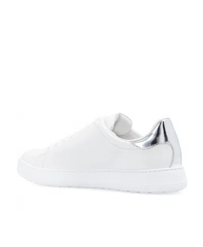 Ferragamo Gancini-print Lace-up Sneakers In White