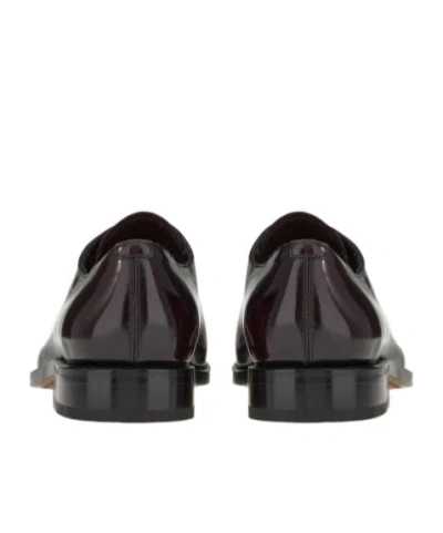 Ferragamo Leather Oxford Shoes In Black