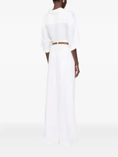 Anine Bing Belt Loops Slacks In White