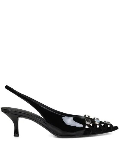 50MM LEATHER SLINGBACK PUMPS