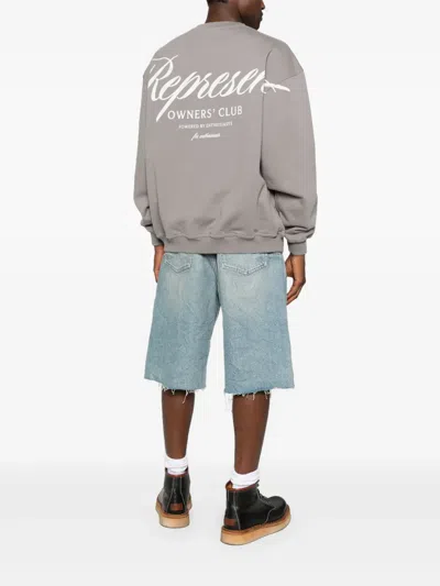 Represent Owners Club Script Sweater In Gray
