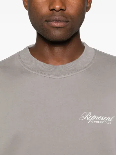 Represent Owners Club Script Sweater In Gray