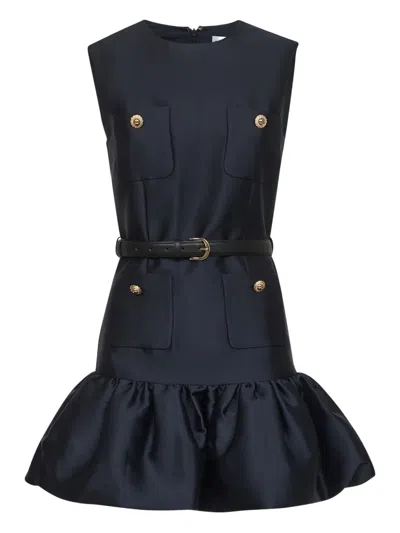 Self-portrait Sleeveless Dress With Pockets Self Portrait In Blue