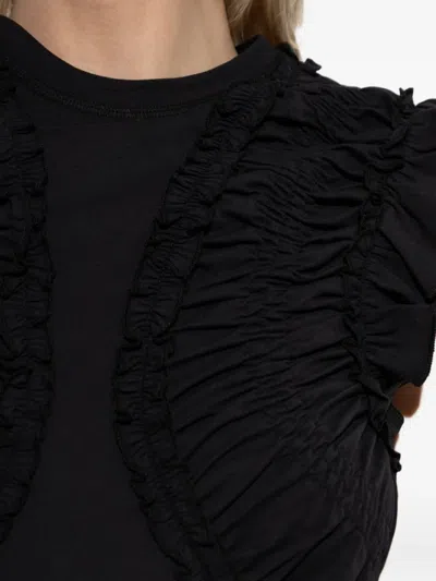 Ulla Johnson Shiva Sleeveless Ruffled Midi Dress In Noir In Black