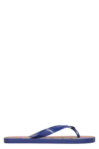 Martine Rose Logoed Rubber Flip-flop In Blue