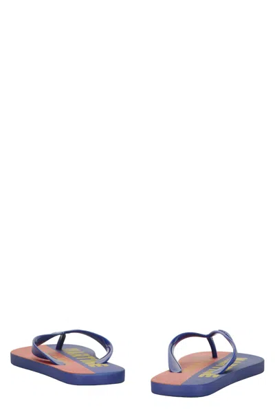 Martine Rose Logoed Rubber Flip-flop In Blue