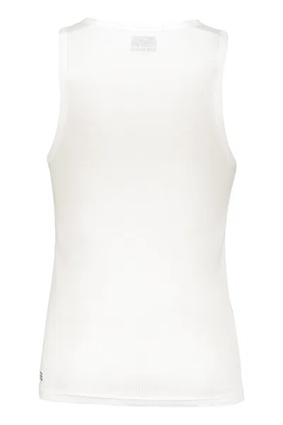 Ksubi Ribbed Smiley-face Tank Top In White