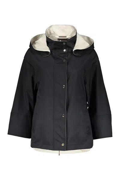 Moorer Technical Fabric Waterproof Jacket In Black