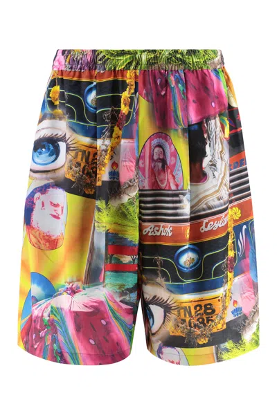 Perks And Mini Printed Drawstring Shorts In Multi