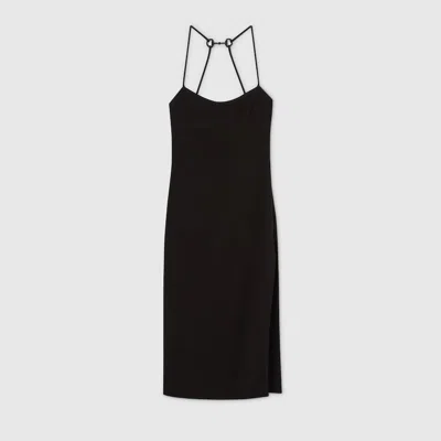 Gucci Backless Midi Dress Strappy Design In Black