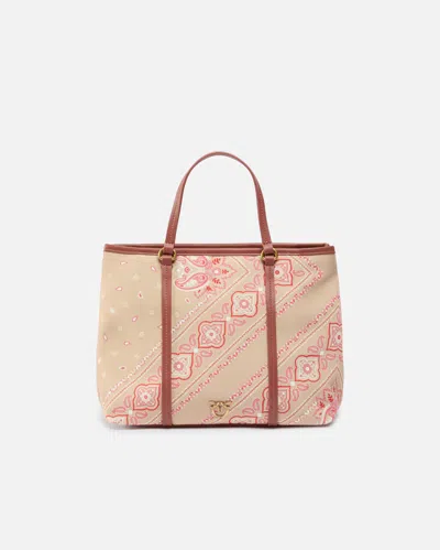 Pinko Medium Bandana Print Shopper Bag With Shoulder Strap