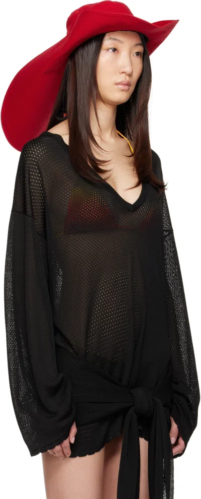 Attico Red Embroidered Hat In Red