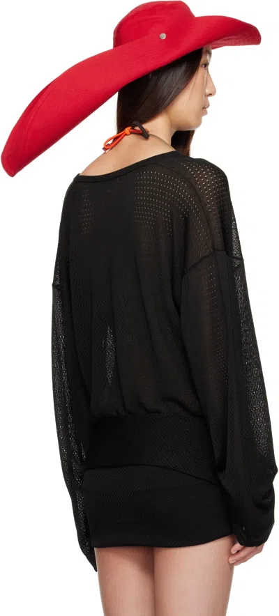 Attico Red Embroidered Hat In Red