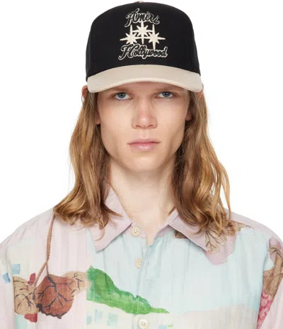 Amiri Black & Beige Three Star Varsity Cap
