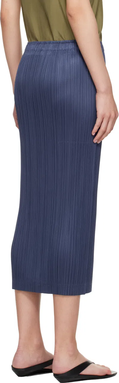 Issey Miyake Navy May Loop Bottoms Midi Skirt In Blue