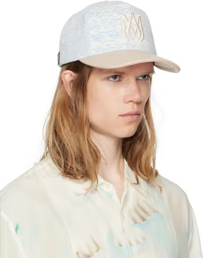 Amiri Blue & Beige Ma Leather Brim Denim Cap