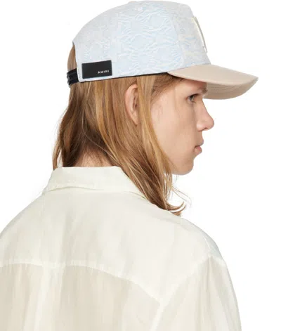 Amiri Blue & Beige Ma Leather Brim Denim Cap