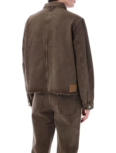 Our Legacy Rebirth Denim Jacket Featuring Chest Pocket In Brown