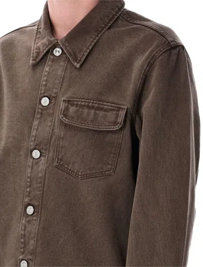 Our Legacy Rebirth Denim Jacket Featuring Chest Pocket In Brown