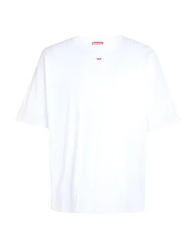 Diesel Cotton T-shirt With Embroidered Details T-norm-int In White