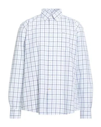 Barbour Man Shirt Blue Size Xl Cotton In White
