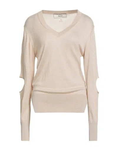 Akep Woman Sweater Beige Size 8 Viscose, Merino Wool, Polyamide In Multi