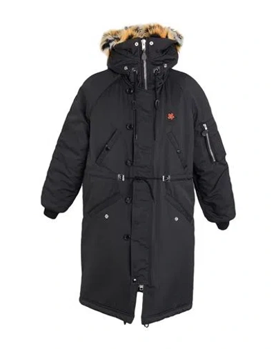Kenzo Man Coat Black Size M Polyester, Polyamide, Modacrylic, Acrylic