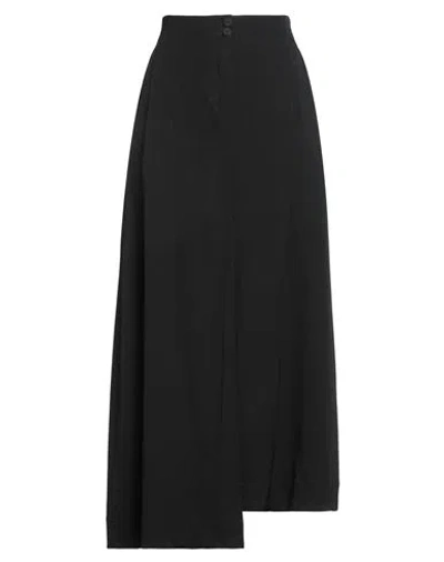 Isabel Benenato Woman Maxi Skirt Black Size 8 Virgin Wool, Viscose