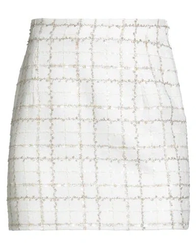 Alessandra Rich Woman Mini Skirt White Size 4 Polyamide, Polyester, Viscose, Metallic Polyester