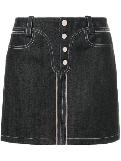 Shop Paco Rabanne Mini Denim Skirt