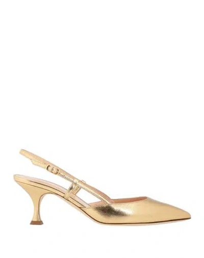 Rupert Sanderson Woman Pumps Gold Size 6 Leather