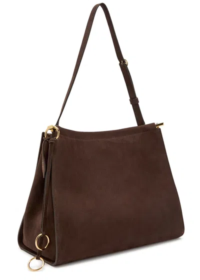 Alaïa Womens Brun Fonce Le Click Square Small Leather Shoulder Bag