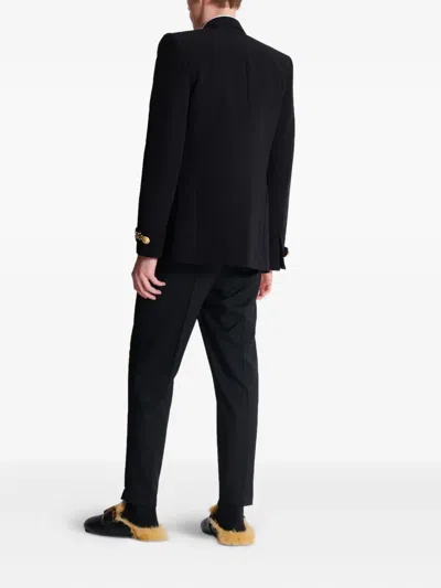 Balmain Embroidered Crepe Jacket In Black