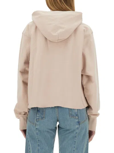 Maison Margiela Beige Embroidered Logo Sweatshirt