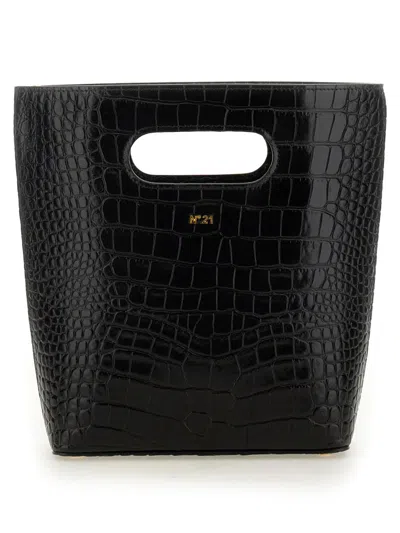 N°21 Crocodile-embossed Calf Leather Small Bag In Black
