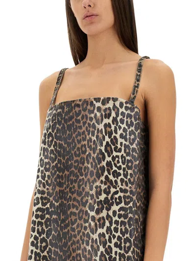 Ganni Leopard Print Mini Dress