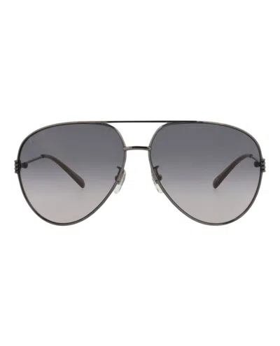 Pre-owned Gucci Women's  Aviatorframe Metal Sunglasses/30013904002) In Ruthenium/grey (gg1280s