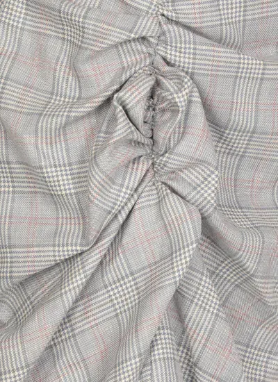 Vivienne Westwood Mens Multi Side Panther Check Wool-linen Blend Midi Skirt In Gray