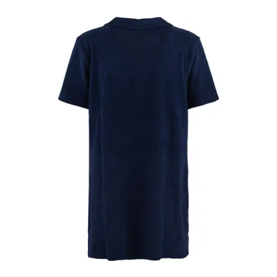 Ralph Lauren Blue Organic Cotton Terry Short Dress In Black