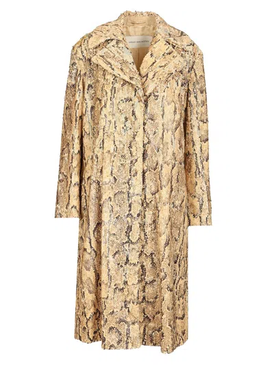 Dries Van Noten Ricca Coats Beige In Neutral