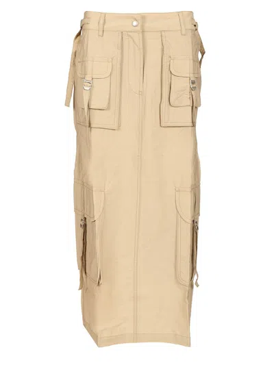 Acne Studios Multipocket Long Skirt Skirts Beige In Brown
