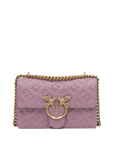 Pinko Love One Mini Dc Calf Silk In Purple
